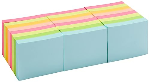 Amazon Basics paquete de 24 Miniblocs de notas adhesivas Rectangular, 38 x 51 mm, Surtido