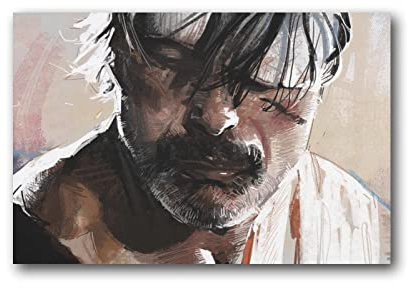 JIANJIE Mads Mikkelsen (Die Jagd) Kunstposter Der beste Schauspieler Sexiest Man (2) Gemälde auf Leinwand Wandkunst Poster Scrollbild Prin