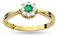 MARKO Damen Verlobungsring aus Gelbgold mit 0,15 Karat Smaragd und 0,12 Karat Diamanten, 14 Karat Gold (585) Goldring mit Box | Goldring für Frauen Brillanten (Smaragd, 53 (16.8))