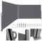 Gimisgu Store latéral Double Paravent extérieur, 180x600cm Store Latéral Rétractable, Brise-Vue, Protection Solaire, Opaque, Brise-Vent, pour Balcon, Terrasse, Jardin, Gris M4550-EM-1x