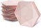 CVIUYO 8 Pink Hexagon Paper Plates 30-Pack | Biodegradable Disposable Dessert Plates for Gender Reveal, Princess Birthdays & Baby Showers