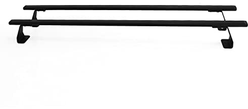 OMAC Dachträger Grundtäger kompatibel mit VW Caddy 2004-2015 Stahl 75kg Schwarz 2tlg Fixpunkte für Fahrradträger, Dachboxen, Skiträger
