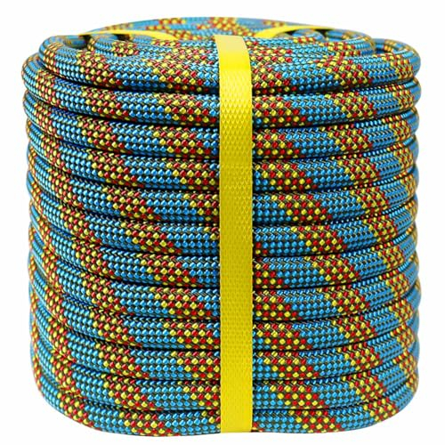 Doppelt geflochtenes Baumpflegerseil – 1,27 cm x 30 m Polyester-Seil – hochfestes Kletterseil für Baumarbeiten, Halyard, Segeln (Blau/Armeegrün)