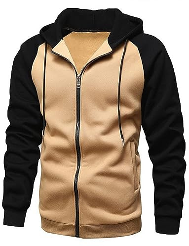 YawYews Sweatjacke Herren Zipper Hoodie Kapuzenjacke Herren Sweatjacke Mit Kapuze Sweatshirt Jacke Reißverschluss S-2XL