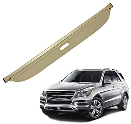 NEFLUM Auto Kofferraum Laderaumabdeckung für Mercedes Benz ML W166 ML320 ML350 ML400 500 2012-2017, Kofferraum Schutz Abdeckung Cargo Cover Dekoration Zubehör,Beige