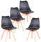 Uderkiny Lot de 4 Chaises de Salle à Manger，Chaises Scandinaves，Pieds en Bois Massif, Design Nordique Ergonomique, Idéales pour Salle à Manger, Salon, Cuisine, Chambre (Noir, 4)