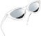 Joopin Katzenauge Sonnenbrille Damen Silber Verspiegelte Einzigartig Cateye und Retro Damen Sonnenbrille 80er Party Brille UV400 für Cosplay (Verspiegelte Silber)