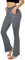 SINOPHANT Flared Yogahose Damen Leggings High Waist Schlaghose Blickdicht Leggins Bootcut Jogginghose with Taschen Grau L