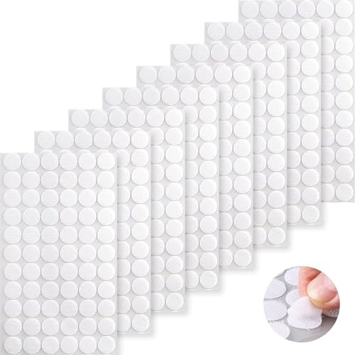 AXATY 1080PCS (540 Pairs) 2/5'' 10 mm Premium Self-Adhesive Hook and Loop Dots-Double-Sided Sticky Back Coins,Strong Waterproof, Easy to Use,Strong Adhesion,Ideal for Crafts,Home,Office,School (1080)