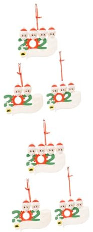 Warmhm 6 STK Älterer Maskenanhänger Urlaub Baumschmuck Überlebte Weihnachtsschmuck 2020 Weihnachtsbaumanhänger Zum Aufhängen Hängende Anhänger PVC Perlmutt Überlebende