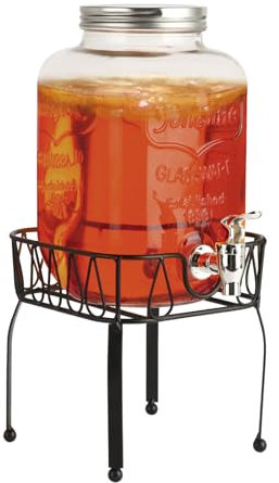 EIHFHIE Kombucha-Brauglas, 3,5 l, Transparent, mit Zapfhahn und Regal, atmungsaktive Edelstahl-Oberfläche, für förderliches Brauen