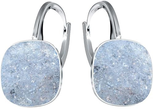 Silberne Ohrringe Exklusive Markenkristall Designs - Hochwertige Silber 925 Ohrhänger für Damen in verschiedenen Shades und Farben (Saphir Ice)