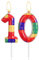 Bunte Block Gedruckte Kerzen, Geburtstagsparty Kuchen Dekoration Kerzen, Kinder Feiertagskerzen, Block themed Party Geburtstag Snummer Kerzen (Baustein 10)