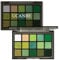 UCANBE Grüne Lidschatten Palette, 15 Farben Helles Dunkelgrün Schimmernd Matt Metallisch Glitter Makeup Palette, Wald Smaragd Kalk Lidschatten Palette Set für Cosplay Partys Weihnachten Halloween