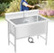 Fregadero Comercial De Acero Inoxidable Con Grifo, Fregadero Exterior Jardin, Fregaderos Industriales, Para Lavandería, Garaje, Patio Trasero, Fregadero Restaurante Fácil De Montar (Size : 80x60xH80c