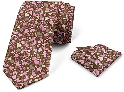 Wpamlrta Krawatten-Set für Herren, Magenta-Weiß, für Partys, Hochzeiten und alle Anlässe, Braun, Creme, Rosa, Einheitsgröße