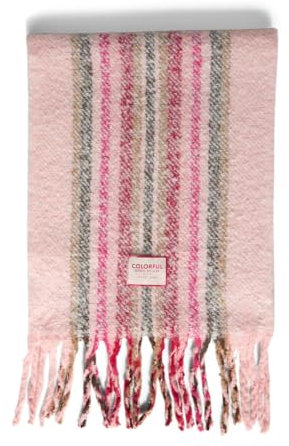 STREET ONE Damen A572489 Gestreifter Schal, sweet rose, A