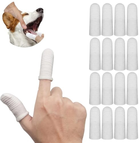 16 Pezzi Spazzolino Per Cani Gatti,Fibra di Tessuto Spazzolini da Dito per Animale Domestico a Copertura Totale a 360 °,Per Gatti E Cani E La Maggior Parte Degli Animale Domestici