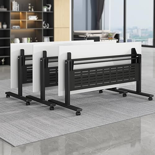 3 Pack Klappbarer Besprechungstisch Mit Rollen Konferenztische Verkaufstisch Schreibtisch Mobiler Schulungstisch Rechteckiger Schulungs Seminartisch Bürotisch Besprechungstisch(140*40*75CM)