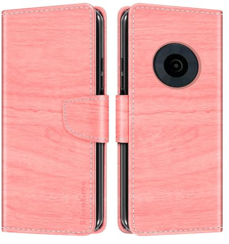Striped PU Leather Wallet Phone Case Compatible with Nokia 110 4G 2023, Slim Magnetic Flip Cover with Card Slots and Stand Function (Pink)