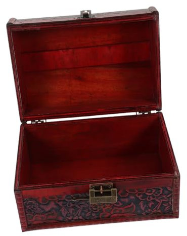 Cabilock Boîte à Bijoux Bois Vintage Avec Cadenas Et Poignée Coffre De Rangement Élégant Pour Bijoux Trésors Et Souvenirs Pour Anniversaire Et Décorations