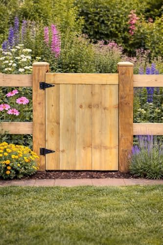 Wooden Featheredge Garden Gate,Wooden Pressure Treated 4FT 120CM ((120cm High x 120cm Wide x 5cm Deep))