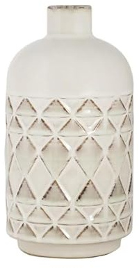 Villa Altachiara Vaso fiori, Bottiglia Beige Con Intarsi, 24 Cm, vasi per piante da interno Per Arredamento Casa, Sopramobili Moderni E Decorazioni, Linea Occidente