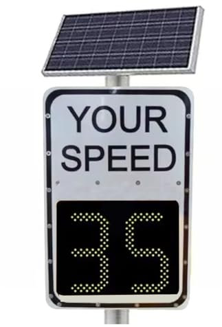 Indicateur de vitesse d'avertissement de circulation routière 20''X27'' Panneau de limitation de vitesse radar/solaire/Affichage LED d'avertissement de circulation routière extérieure(A,50*70cm)