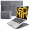 HeeYeal 15-16 Zoll Laptop Sleeve Laptophülle für MacBook Pro 16 M4/M3/M2/M1 Pro/Max 2024-2019, MacBook Air 15 M4/M3/M2 2025-2023, mit Standfunktion PU Leder, für Surface Samsung Laptoptasche - Grau