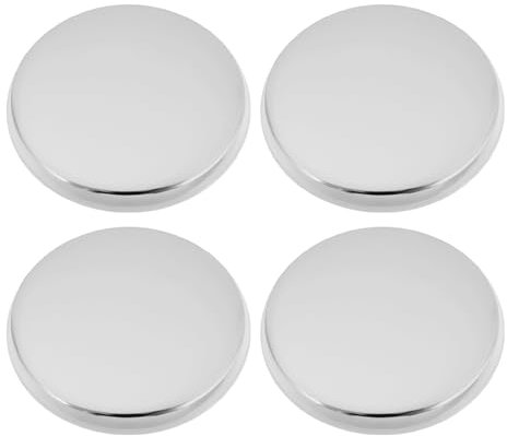 ECSiNG 4 X 38 Mm Pop-Up-Waschbeckenstöpsel Ersatz M8-Gewinde Messing Poliertes Chrom Abflussstöpsel für Badewanne Waschbecken Küche Badezimmer Silber