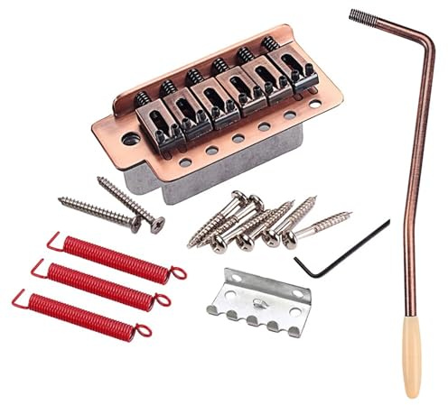 6-String Vintage Tremolo Bridge With Flat Saddles & Neck Plate Enhanced Guitar Tuning Stability Electric Guitar Tremolo Bridge Replacement Neck Plate