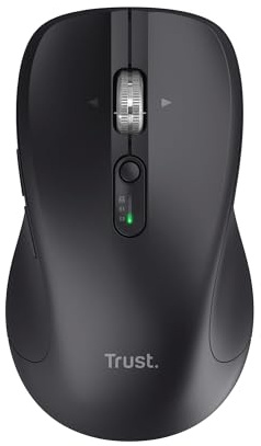 Trust Treva Mouse Wireless con Rotellina Ultra Rapida, Nero | Bluetooth + 2.4GHz, Scorrimento Orizzontale, 133 g, Pulsanti Silenziosi, 85% Plastica Riciclata, Multi-Dispositivo per PC Mac