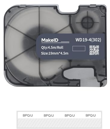 MakeID P31S Self-Laminating Wire Wrap for Electrical&Datacom Cable, Integrated PE Labels with Ribbon Cartridge for P31S Industrial Label Maker