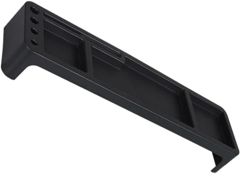Zerodeko Multifunctional Black Keyboard Supporting Shelf with Multiple Compartments, Home Computer Rack Organizer for Desk Accessories and Workspace Storage