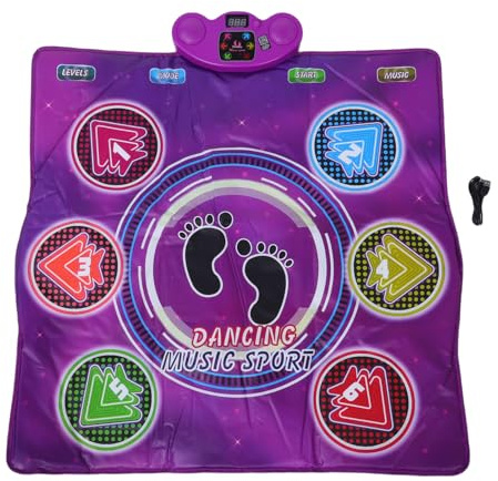 Eminchu Tanzmatte für, Beleuchtetes Elektronisches Tanzpad mit 6 Tasten, Bluetooth 5.3 und 6 Spielmodi, für Mädchen und Jungen Im Alter von 3–12 Jahren