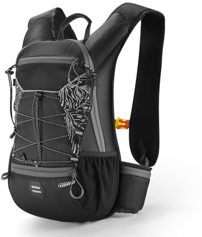 Generisch Hydratation Rucksack, Wanderrucksack mit Wasserblase - 16L Hydratationspaket mit Wasserblase - Leicht wasserfestes reflektierendes Sport -Rack -Pack zum Skitfahren