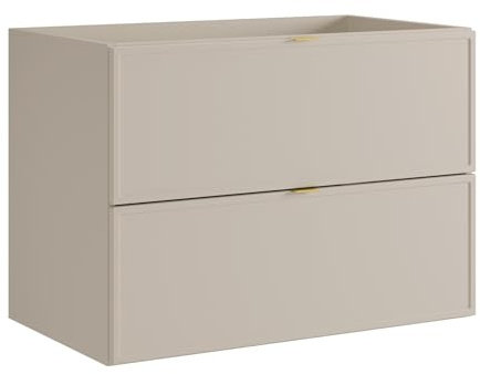 Vente-unique - Mueble de Lavabo Ondil - L 80cm x A 45cm x H 60cm - MDF - Beige