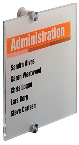 Durable 482419 Identificador para puertas CRYSTAL SIGN® 210x210 mm, con incrustación de papel de aluminio imprimible, transparente