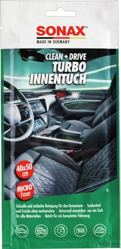 SONAX Clean+Drive TurboInnenTuch 45x50 Thekendisplay (1 Stück) Innenreinigungstuch für alle glatten und Rauen Oberflächen im Innenraum | Art-Nr. 04130000