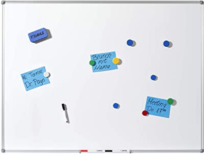 Dahle 96150 Basic Whiteboard und Magenettafel (stabiler Alurahmen) 45 x 60 cm