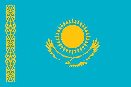 DIPLOMAT Flagge Kasachstan | Querformat Fahne | 0.06m² | 20x30cm für Flags Autofahnen