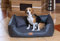 tierlando® Orthopädisches Hundebett Maddox VIP mit Kunstleder-Velours-Bezug, Viscomatratze und Rutschfester Unterseite für maximalen Liegekomfort Größe: 100x75cm | Farbe: 02 Graphit