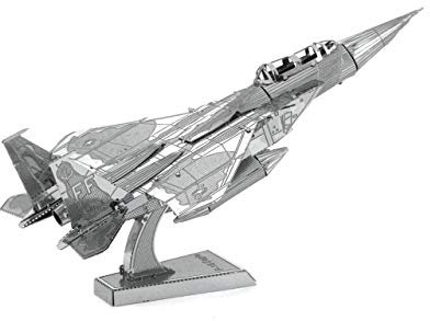 Fascinations MMS082 Metal Earth Metallbausätze - Jagdflugzeug Boeing F-17 Eagle, lasergeschnittener 3D-Konstruktionsbausatz, 3D Metall Puzzle, DIY Modellbausatz mit 1 Metallplatine, ab 14 Jahre