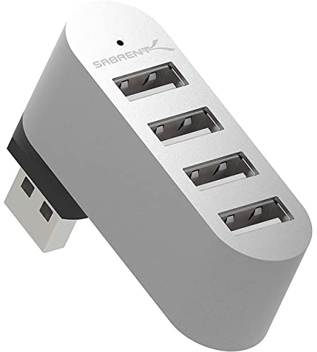 SABRENT USB Hub, USB Adapter 2.0, 4 Port USB verlängerung, USB Verteiler mehrfach für PS4/PS5, Playstation 5, Laptop, PC, drucker, MacBook, USB Stick, Notebook (HB-UMMC)