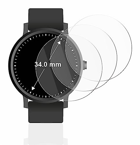 BROTECT (3 Stück Schutzglas für Armbanduhren (Kreisrund, ø: 34 mm) Schutzfolie Made in Germany Panzer Folie Glas Displayschutz [ 9H, Anti-Fingerprint]
