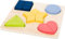small foot 11101 Steckpuzzle Formen Educate aus Holz, Puzzle mit Herz, Kreis, Stern, Dreieck und Viereck, ab 3 Jahren