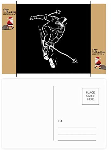 Geschenk-Postkarte mit Wintersport-Muster, Schwarz, 20 Stück