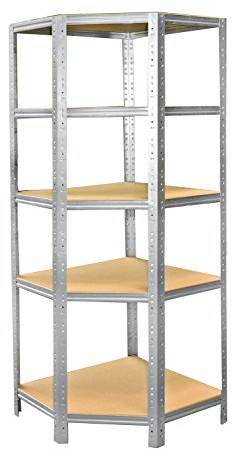 shelfplaza® HOME Eckregal 180x70x40 cm verzinkt mit 5 Böden - für 40er Tiefen - Kellerregal Lagerregal Metallregal Garagenregal Regalsystem Fachbodenregal Werkstattregal Haushaltsregal