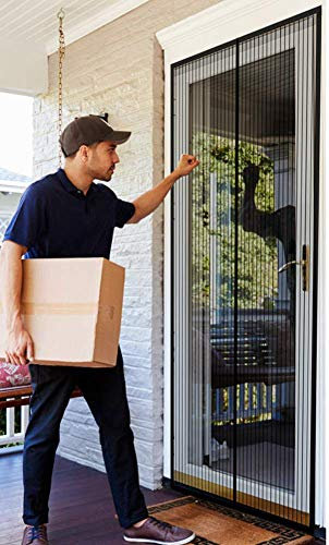 zanzariere Porta Finestra 220x250cm, Zanzariera Magnetica, Adsorbimento Magnetico Pieghevole, Si Chiude da Sola, Adatto per Porte Fino a - Nero