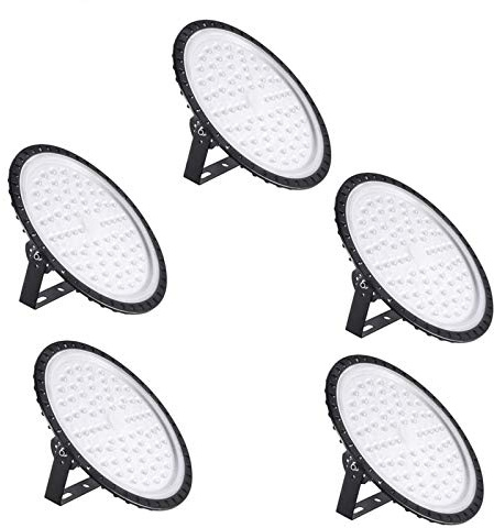 Bellanny LED Hallenstrahler 300W, 5 PacK 30000LM LED UFO Industrielampe, Kaltweiß 6500K LED Werkstatt Deckenleuchte Werkstattleuchte Hallenleuchte Strahler LED High Bay Licht für Fabriken Läger Hof